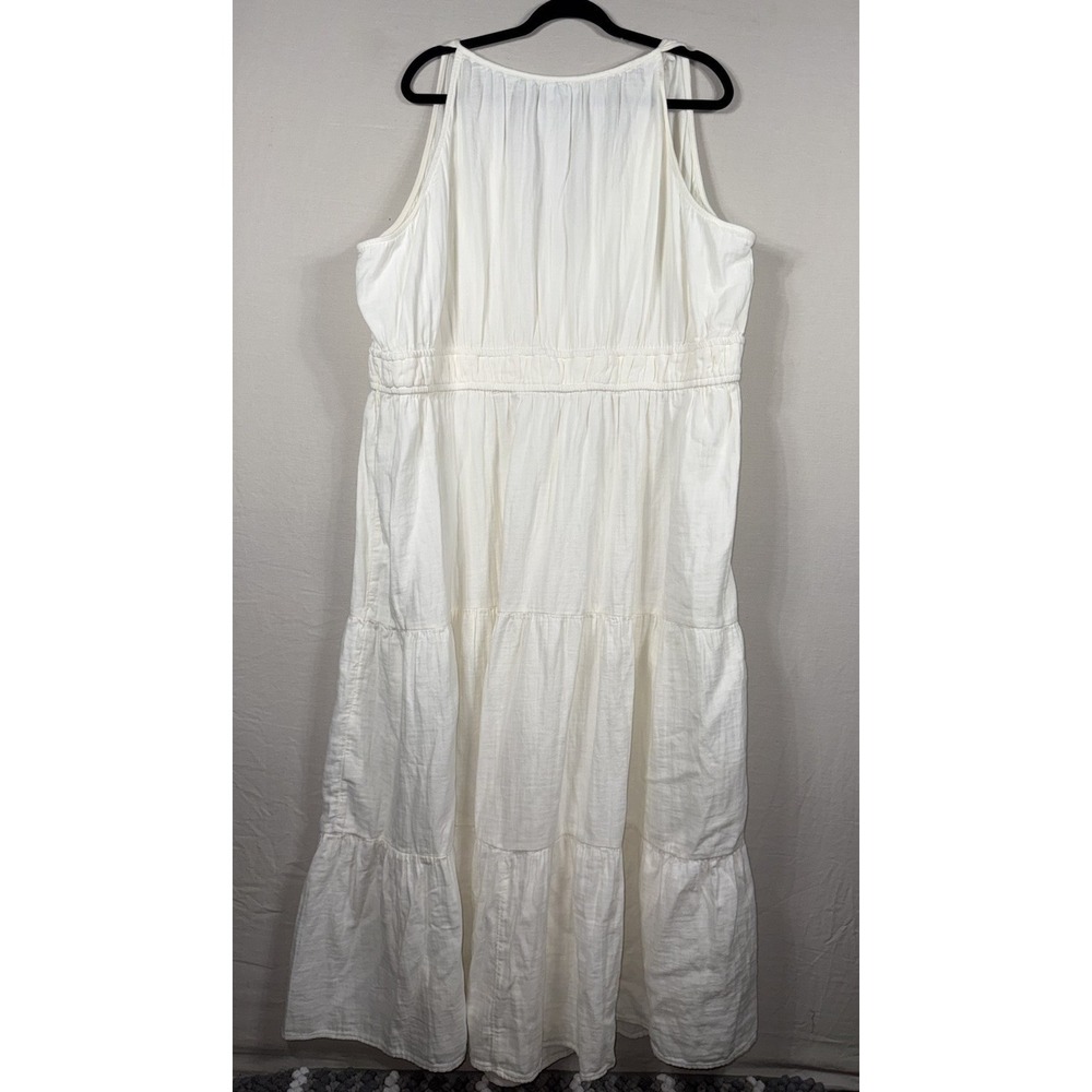 Old navy 3X Cream Cotton Gauze Maxi Dress Boho Sleeveless Tiered Plus Size - Picture 8 of 13